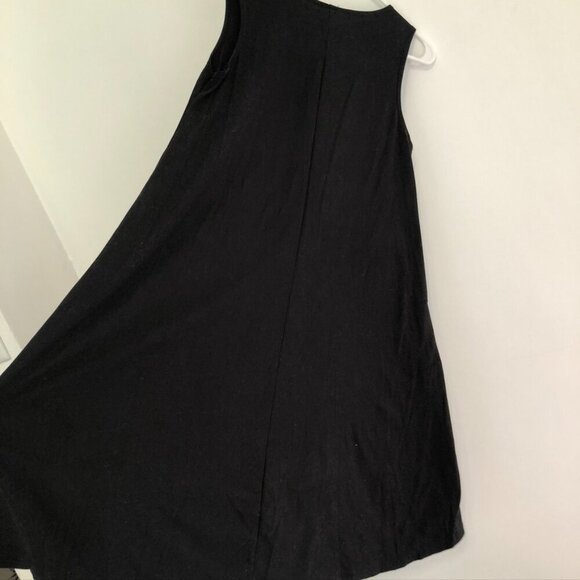 TIME AND TRU Sleeveless Knit Dress Solid Black Round Neck Short Mini Shift Small - Picture 13 of 13